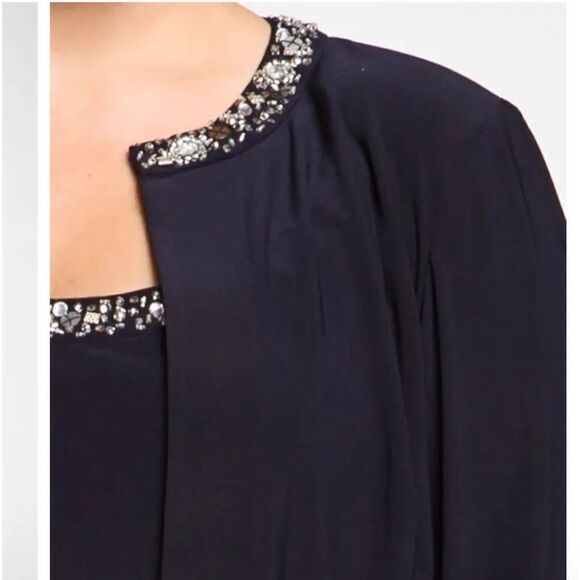 Beaded Dress with Jacket Dusty Pink Midi 2XL - Picture 3 of 9